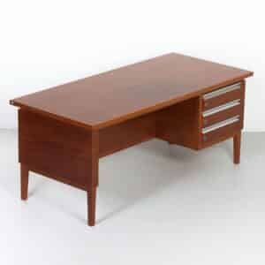 Vintage Mahoniehouten Directiebureau – 1970s design, 180&#215;80 cm, Uitschuifbaar Blad