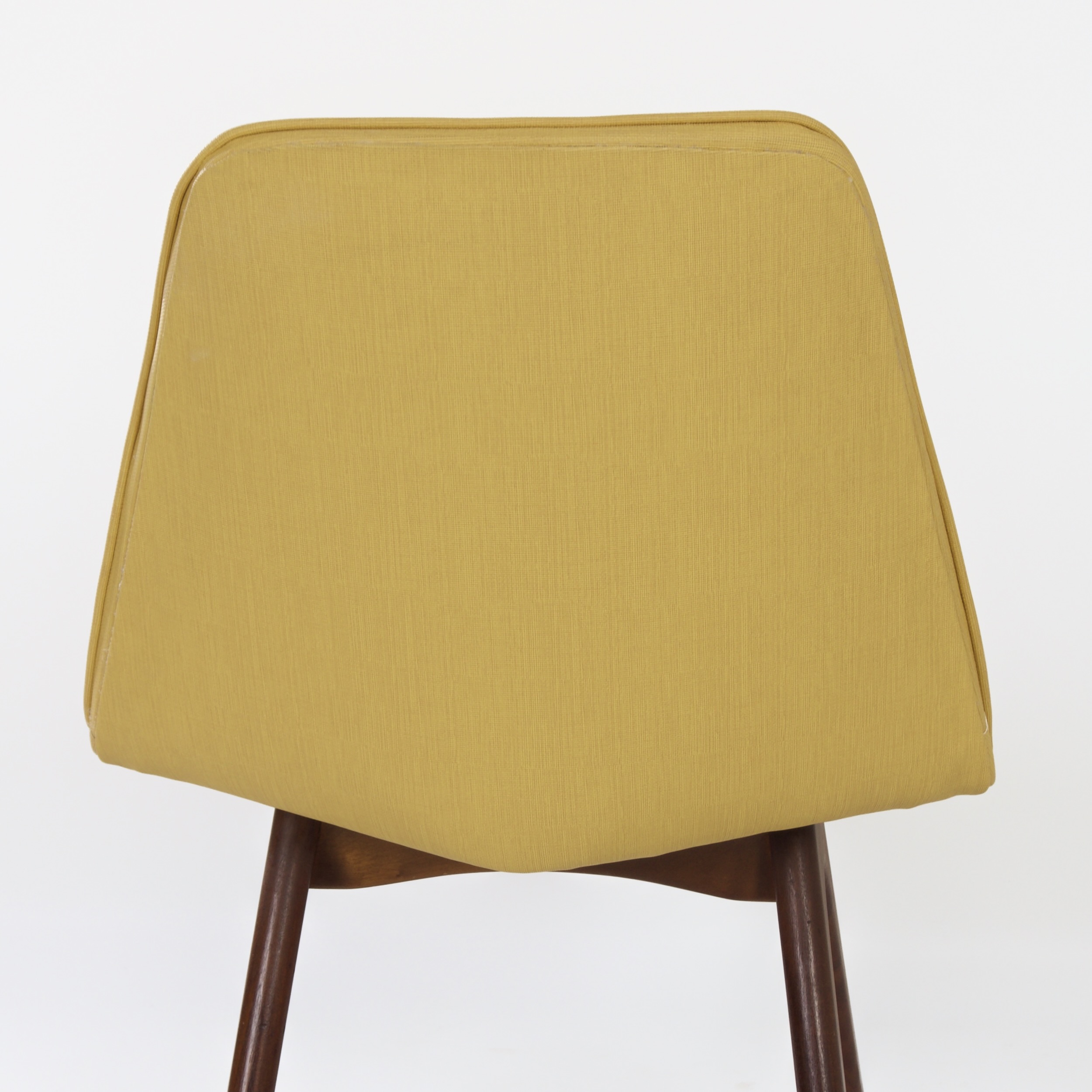 Teakhouten Eetkamerstoelen met Gele Skai van Van Os uit de jaren 50 – Set van 4