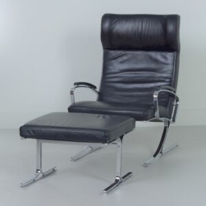 Berlin Loungestoel met Voetenbankje van Meinhard von Gerkan voor Walter Knoll, 1970s
