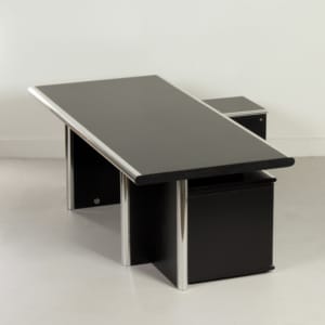 Directiekamer ‘Big’ van Guido Faleschini voor i4 Mariani, 2000s – 5-delige luxe set, zwart &#038; chroom