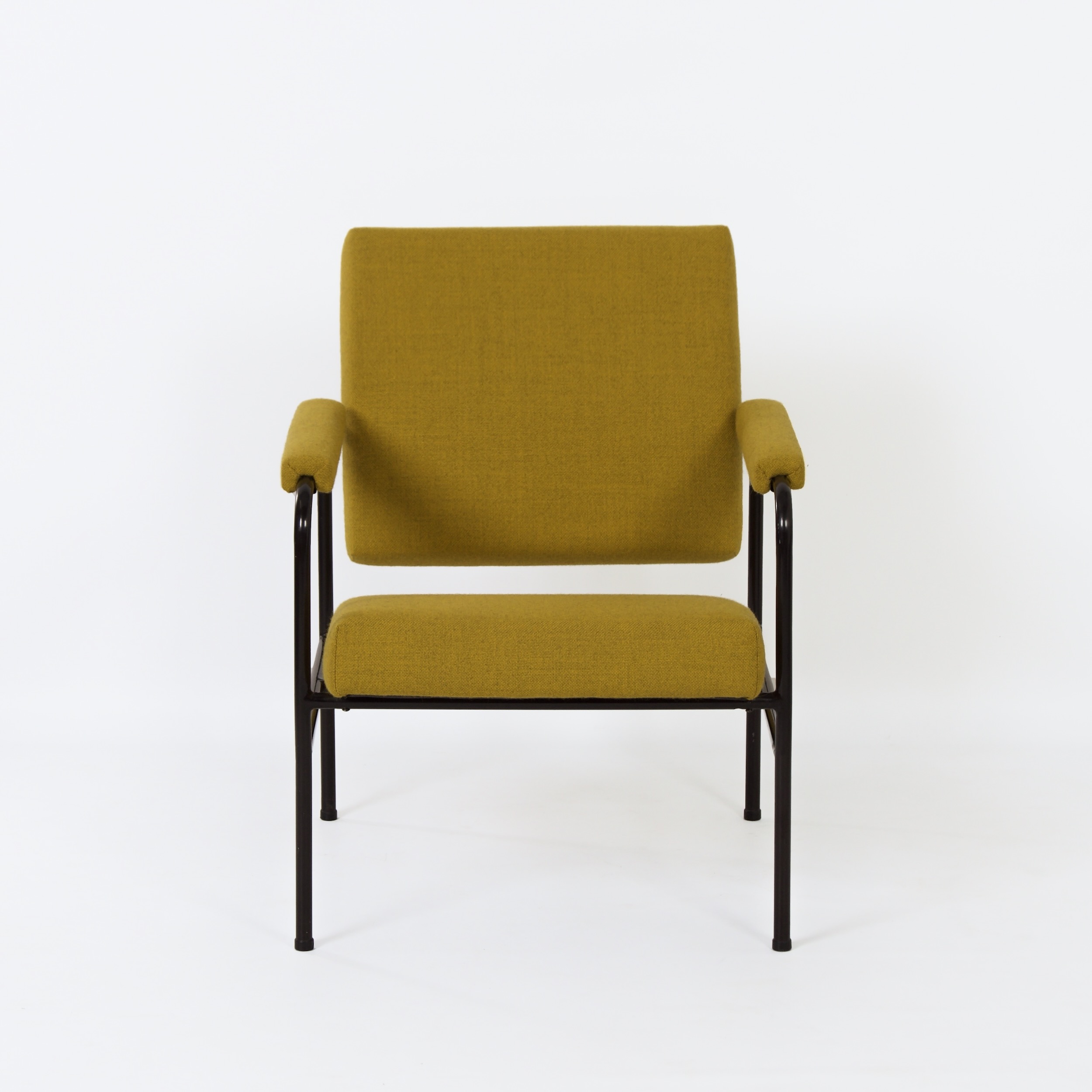 Gele G 3015 Fauteuil van W.H. Gispen voor Riemersma jaren 60