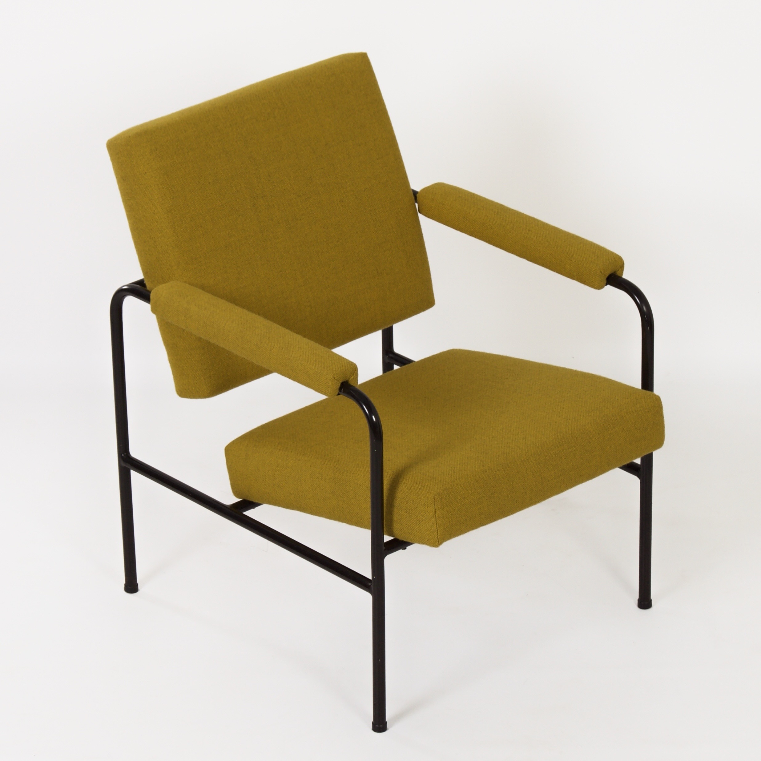 Gele G 3015 Fauteuil van W.H. Gispen voor Riemersma jaren 60