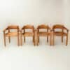 Damesfauteuil met Teakhouten Armleuningen van Avanti, 1960s – Opnieuw Gestoffeerd Gemêleerd Bruin