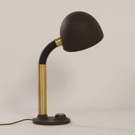 Bureaulamp in Bruin Metaal en Messing van Hillebrand Leuchten, 1970s