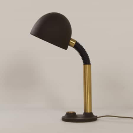 Bureaulamp in Bruin Metaal en Messing van Hillebrand Leuchten, 1970s