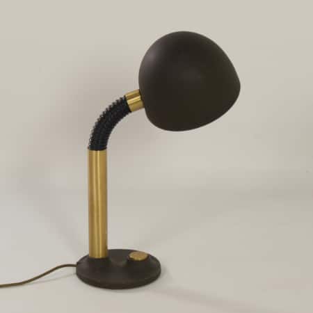 Bureaulamp in Bruin Metaal en Messing van Hillebrand Leuchten, 1970s