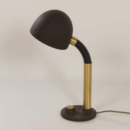 Bureaulamp in Bruin Metaal en Messing van Hillebrand Leuchten, 1970s