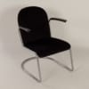 Originele 413 Fauteuil van W. H. Gispen voor Gispen, 1950s | Nieuwe Zwarte Manchester Rib