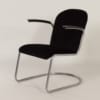 Originele 413 Fauteuil van W. H. Gispen voor Gispen, 1950s | Nieuwe Zwarte Manchester Rib