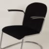 Originele 413 Fauteuil van W. H. Gispen voor Gispen, 1950s | Nieuwe Zwarte Manchester Rib