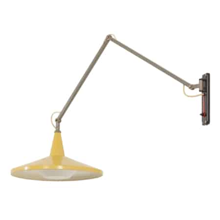 Gele Panama Wandlamp van Wim Rietveld voor Gispen, 1950s