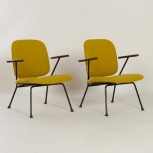 Paar Fauteuils van Gijs van der Sluis voor van Der Sluis Stalen Meubelen, 1960s