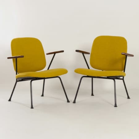 Paar Fauteuils van Gijs van der Sluis voor van Der Sluis Stalen Meubelen, 1960s
