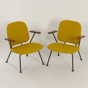 Paar Fauteuils van Gijs van der Sluis voor van Der Sluis Stalen Meubelen, 1960s