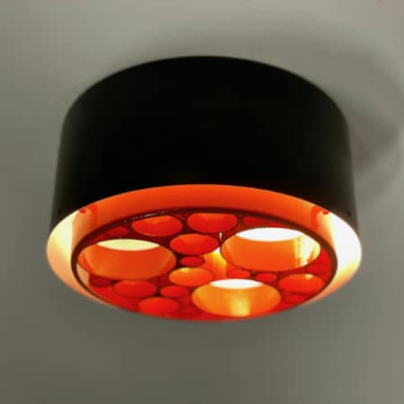 Kleine Alliance Plafondlamp met Oranje Ringen van RAAK, 1970s &#8211; 1ste Versie