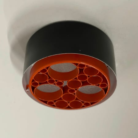 Kleine Alliance Plafondlamp met Oranje Ringen van RAAK, 1970s &#8211; 1ste Versie