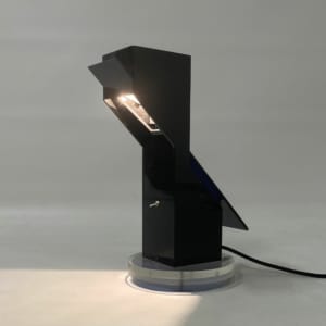 Memphis Stijl Tafellamp van Zwart Plexiglas, 1980s