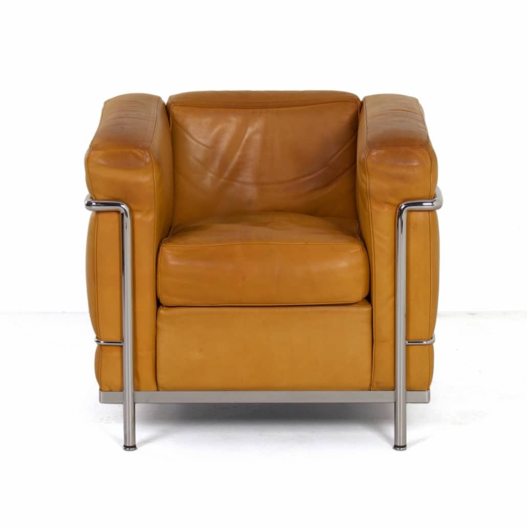 blozen Sport spelen LC2 Fauteuil van Le Corbusier voor Cassina, 1990s - Cognac Kleur -