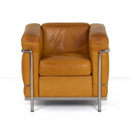LC2 Fauteuil van Le Corbusier voor Cassina, 1990s - Cognac Kleur