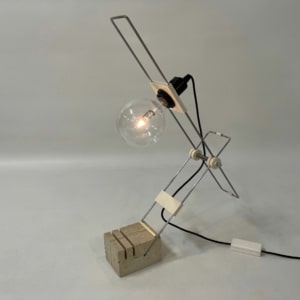 Italiaanse Travertine Tafellamp van Fratelli Mannelli, 1970s