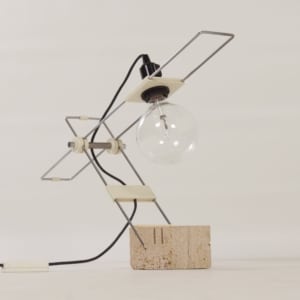 Italiaanse Travertine Tafellamp van Fratelli Mannelli, 1970s