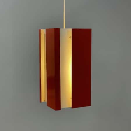 Oranje Hanglamp 4101 van J.J.M. Hoogervorst voor Anvia, 1960s