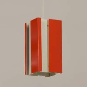 Oranje Hanglamp 4101 van J.J.M. Hoogervorst voor Anvia, 1960s
