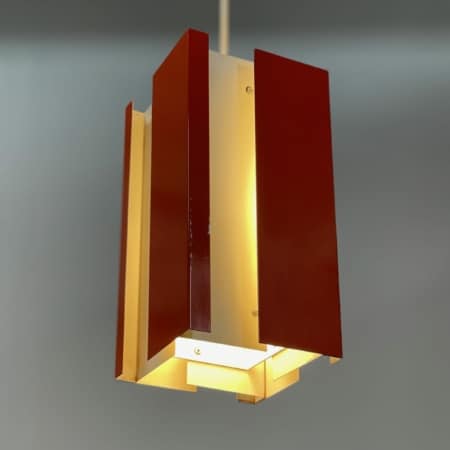 Oranje Hanglamp 4101 van J.J.M. Hoogervorst voor Anvia, 1960s