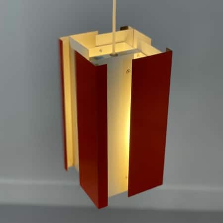 Oranje Hanglamp 4101 van J.J.M. Hoogervorst voor Anvia, 1960s