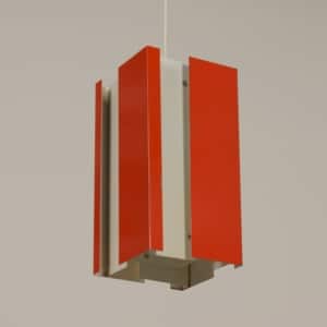Oranje Hanglamp 4101 van J.J.M. Hoogervorst voor Anvia, 1960s