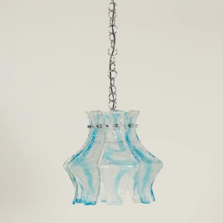 Blauwe Murano Hanglamp voor AV Mazzega, 1970s