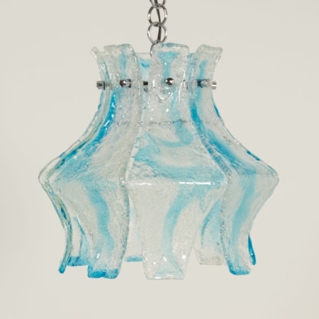 Blauwe Murano Hanglamp voor AV Mazzega, 1970s