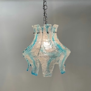 Blauwe Murano Hanglamp voor AV Mazzega, 1970s