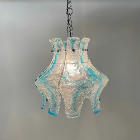 Blauwe Murano Hanglamp voor AV Mazzega, 1970s