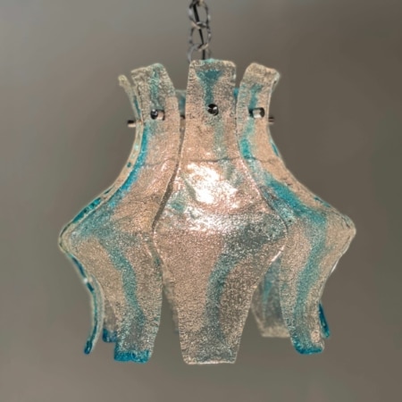 Blauwe Murano Hanglamp voor AV Mazzega, 1970s