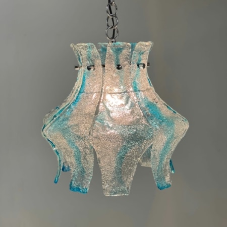 Blauwe Murano Hanglamp voor AV Mazzega, 1970s