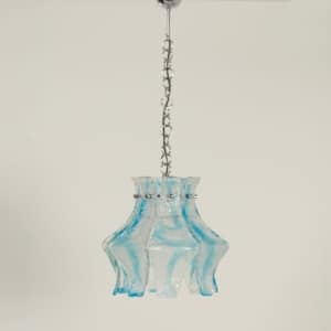 Blauwe Murano Hanglamp voor AV Mazzega, 1970s