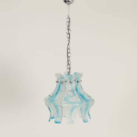 Blauwe Murano Hanglamp voor AV Mazzega, 1970s