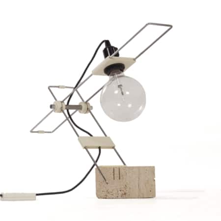 Italiaanse Travertine Tafellamp van Fratelli Mannelli, 1970s | Vintage Design