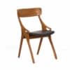 Deense Eetkamerstoel in Teak met Zwart Leder, 1960s