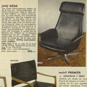 Zweedse Draaifauteuil Köge voor Ikea, 1960s