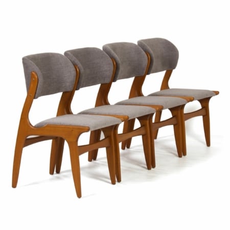 Deense Eetkamerstoelen, 1960s – Set van 4, Nieuwe Bekleding