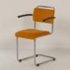 201 Buisstoel met Gele Ribstof van W. Gispen voor GISPEN, 1950s