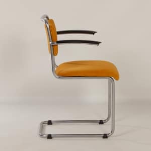 201 Buisstoel met Gele Ribstof van W. Gispen voor GISPEN, 1950s