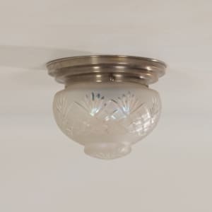 Art Deco Plafondlamp met Geslepen glas, 1930s