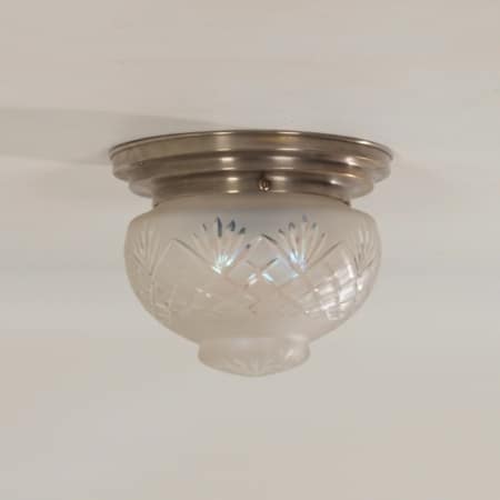 Art Deco Plafondlamp met Geslepen glas, 1930s