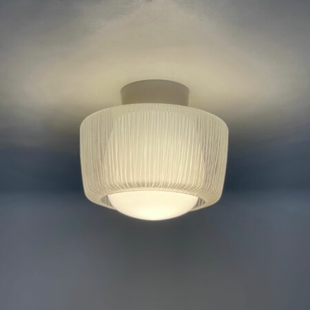 Vintage Plafondlamp met Twee Glazen Kappen van Niko, 1960s