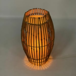 Vintage Bamboe Vloer- of Tafellamp, 1970s