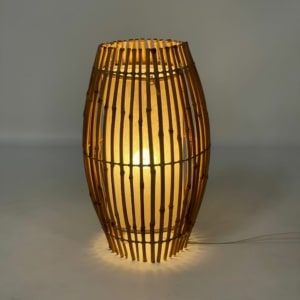 Vintage Bamboe Vloer- of Tafellamp, 1970s