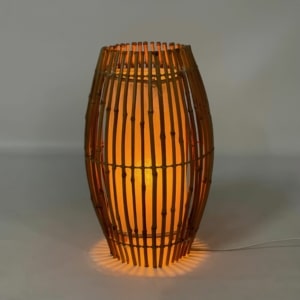 Vintage Bamboe Vloer- of Tafellamp, 1970s